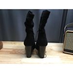Style & Co Saraa Slouch Mid Calf Boots Women's 8 Black Suede Zipper Almond Toe Photo 3