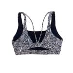 Athleta  Exhale Moonflower Jacquard black and white Sports Bra A-C Small Photo 3