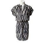 Vince . Block Print Cap Sleeve Dress, Coastal/Neutral, Sz XXS Photo 2