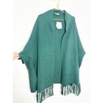 Sandro  Celeste Fringed Open-front Cardigan One Size Green Oversized Quiet Luxury Photo 9
