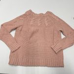 Aerie Sweater Womens X Small Pink Cable Knit Crew Neck Cotton Blend Photo 0