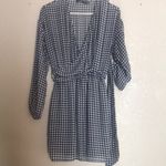 Missguided  Gathered Sleeve Tie Waist Gingham Dress Photo 3