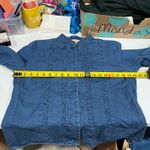 Talbots Vintage  Denim Ruffle Western Cowgirl Button Up Shirt Rodeo Medium Cotton Photo 5