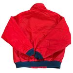 LL Bean Vintage Fleece Lined Warm Up Jacket Bomber Jacket Womens Large Red Blue Photo 1