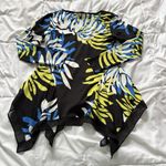 Melissa Paige Womens Size XS Floral Top Blouse Long Sleeve Black Blue Yellow Photo 7
