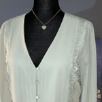 WAYF NWOT  Where Are You From Size XS Olive Long Sleeve Cropped Blouse Photo 1