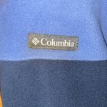 Columbia women’s 2 toned blue and brown pullover quarter button sweatshirt MD Photo 3