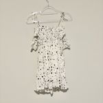 Olivaceous  cold shoulder tie strap Romper white‎ Black Star Pattern size small Photo 1