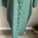 simpson handmade custom lagenlook linen button back midi dress Green Size undefined Photo 3