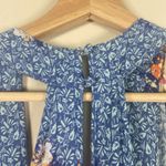 Free People Dream Darlin' Sleeveless Blue Floral Print Tank Top L Boho V-Neck Photo 5