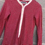Abercrombie & Fitch Red White Striped Thermal Henley Buttondown Pajamas Photo 1