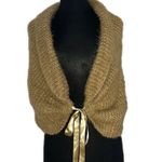 Shawl Bridal Wrap Evening Cover Up Softest Wool Mohair Handmade Brown Size M Photo 0