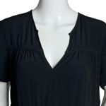 Madewell  Shirt Women Small Black Seamed Popover Tiered Swing Blouse Boho Peasant Photo 3