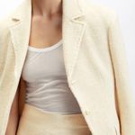 ZARA Tweed TEXTURED COTTON BLAZER W/ POCKETS PEARL BUTTONS BEIGE NEW Photo 4