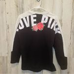 Celebrity Pink PINK Logo Spellout Rose Embroidery Lace Up  Drop Sleeve Sweatshirt-Black size XS Photo 1