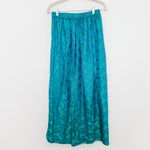 VTG Handmade Womens Maxi Skirt Size S Blue Green Floral Boho Maximalist Retro Photo 1
