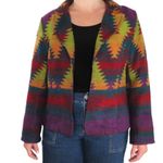 Coldwater Creek 1990s Vintage Rainbow Tribal Boho Western Jacket Large Photo 4