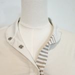 Akris Punto  Half Snap Polo‎ Shirt Contrast Trim White Office Work Luxury Size 10 Photo 3