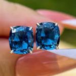 NWT est $300 Tanzanite CZ Blue Rose Cut Earrings in S925 Sterling Silver Photo 0