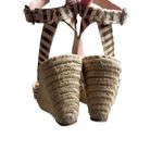 Loeffler Randall  - Tessa Bow Canvas Brown Striped Espadrille 4” Wedge Sz 10 Photo 11