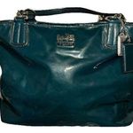 Coach Chelsea 18770 Hunter Green Patent Leather Chain Leather Straps Tote RARE Photo 0