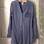 Soft Surroundings  Button-Up Long Sleeve tunic Shirt lace design 100% cotton sz M Photo 0