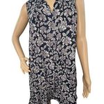 Umgee  Blue and White Floral Pattern Tank Style Babydoll Dress Photo 0