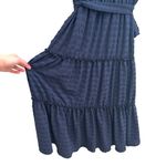 Lark + Grey L navy wrap puff sleeve cottagecore modest elegant midi dress Blue Size L Photo 8