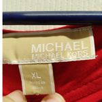 Michael Kors  Womens Size XL Red Long Sleeve Jeweled Rhinestone Stretch Tunic Top Photo 3