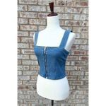 Good American NWOT  Zip Front Denim Tank Photo 2