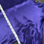 Dana Buchman VTG  Royal Blue  Liquid Silk Top Crew Neck  Colorful Quiet Luxury Photo 7