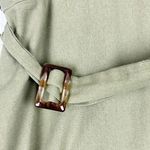 Showpo Linen Blend Faux Wrap Mini Dress Size 12 Green Belted Surplice Neckline Photo 3