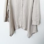 The Limited [] Neutral Linen Tan Crew Neck Button Down Tunic Shirt Lagenlook XL Photo 4