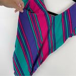 Vintage 80s 90s RARE Rain Beau Striped One Piece Bodysuit Leotard Sz Medium Purple Photo 8