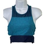 Outdoor Voices Bra Blue Tri-tone Slashback Crop Top Sports Bra Size Small Photo 0