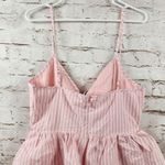 Lovers + Friends Isabeli Mini Dress Pink White Medium NWT Sleeveless Ruffles Photo 5