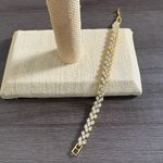 Crystal Gold Tone Tennis Bracelet Photo 3