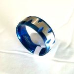New stainless steel ring‎ size 10 Blue Photo 2
