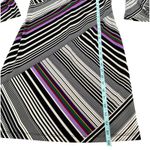 Trina Turk  Merry Striped Shift Dress Retro Mod GoGo 60s‎ Disco 3/4 Sleeve Size S Photo 11