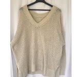 Aerie Cream Off-the-Shoulder Sweater with Loose Knit Women’s XXL Lounge Oversize Photo 2
