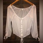 Olsenboye 💕5️⃣  sheer drawstring crop top size small Photo 0