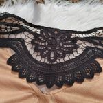 Forever 21  Size Small S Sheer Light Carmel Brown Black Cropped Crochet Festival Photo 12