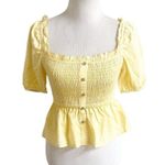 The Fifth Label Hummingbird Smocked Cropped Top Size 6 NWT Butter Yellow Photo 2