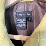 Green Peacoat Blazer Jacket Olive Vintage Quilted by Chapter One Women’s size 6 Photo 2
