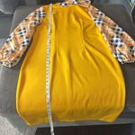 Women’s Yellow Midi Dress Mock Neck Plaid Long Sleeves and Bow Detail Size 2XL Photo 12