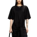 Diesel NWT  D-Eivor Mini Shirt Dress With Tie Front Black Size Small Photo 1