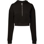 We Wore What Black Cropped Zippered Sweatshirt Photo 3