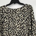 easel  Oversized Leopard Print Sweater Tie Front Drop Shoulder Slouchy Size L Photo 6