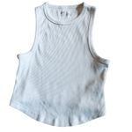 Aerie  Women’s Tank Top Set Blue Striped White Ribbed Knit Sleeveless Size Small Photo 5
