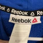 Reebok EUC  women’s electric blue black‎ logo decal pullover hoodie sweatshirt M Photo 4